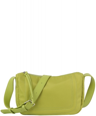Stitched Nylon Messenger Crossbody L-0332-M LIME